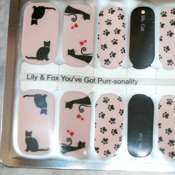 3 For 15 - LILY & FOX - YOU'VE GOT PURR-SONALITY Nail Stickers Wraps Strips Cats - Picture 3 of 11